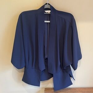 Trina Turk Lightweight Polyester Jacket Blazer Medium Navy Blue